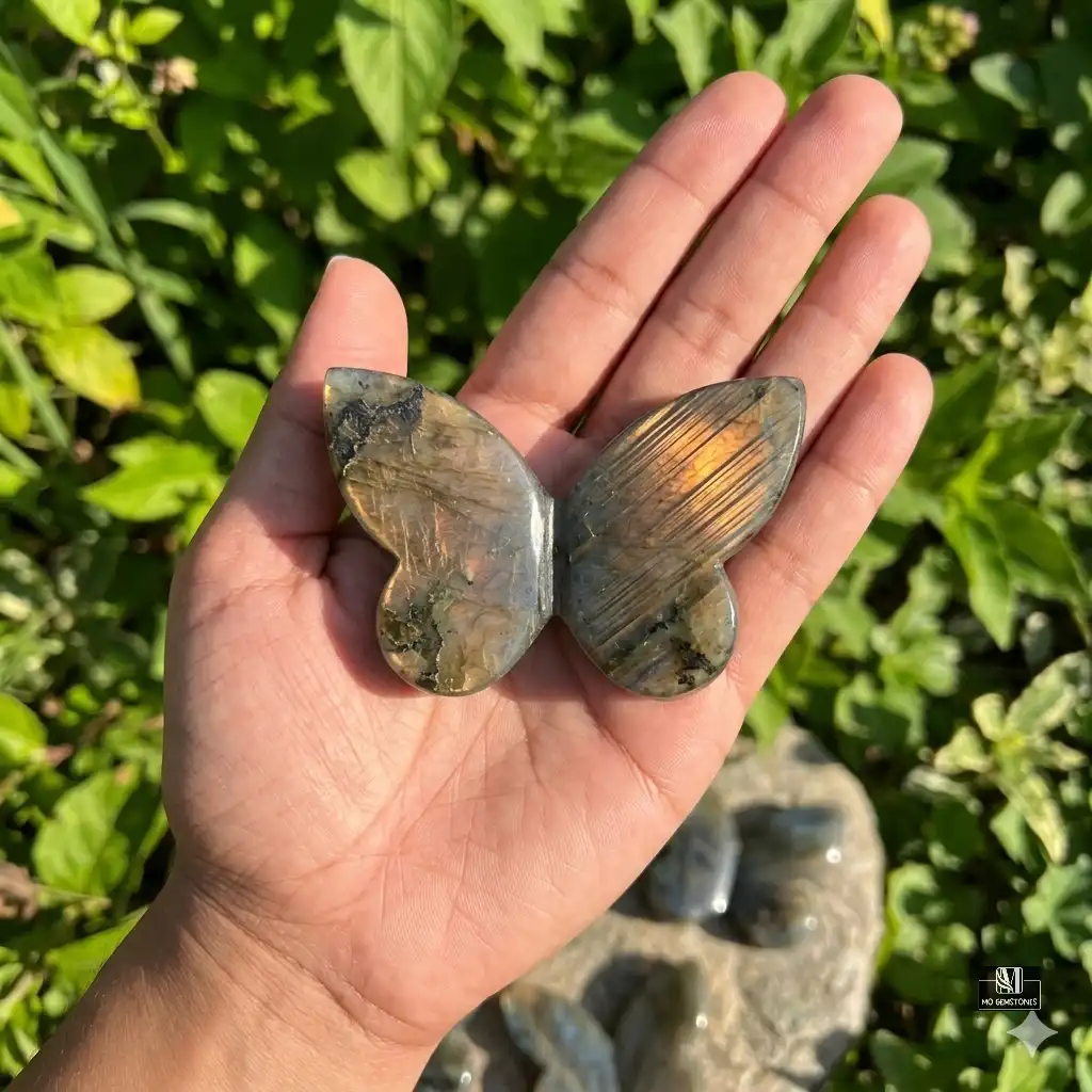 Labradorite 3D Butterflies | Crystal Butterfly Carving - Image 5