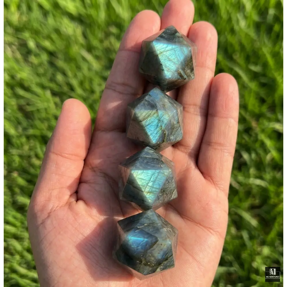 Labradorite Icosahedrons | 20-Sided Geometric Crystal Piece - Image 2