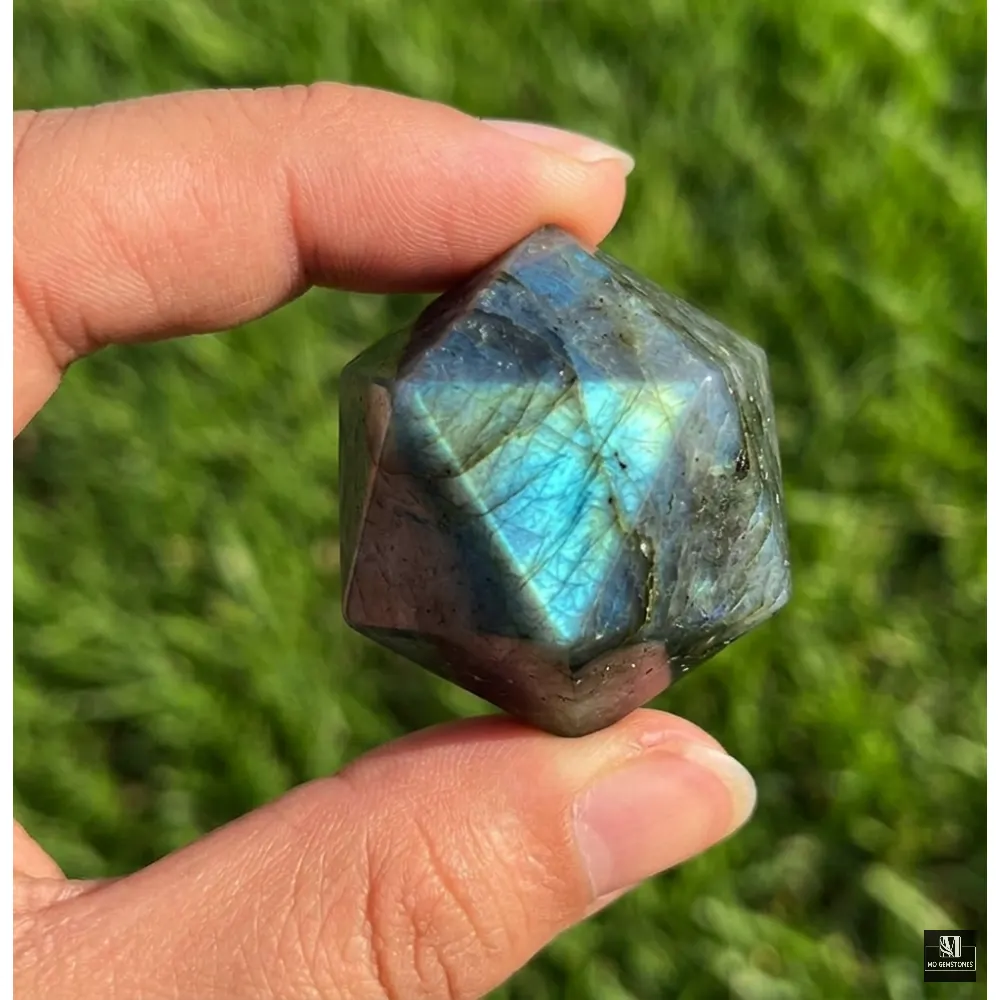 Labradorite Icosahedrons | 20-Sided Geometric Crystal Piece - Image 3