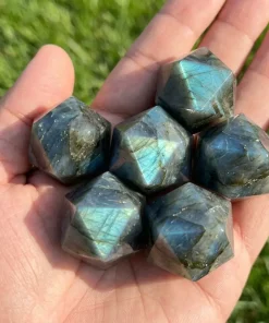 Labradorite Icosahedrons | 20-Sided Geometric Crystal Piece