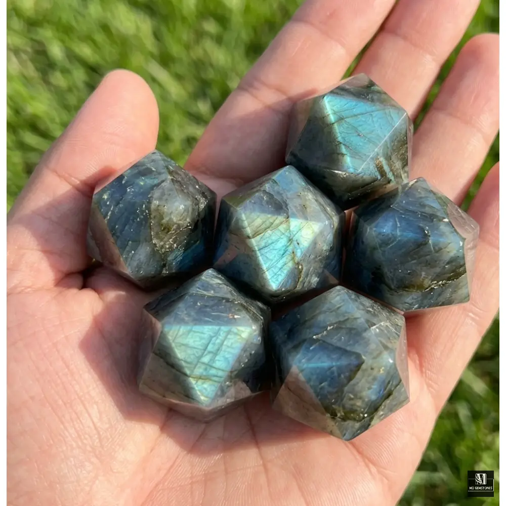 Labradorite Icosahedrons | 20-Sided Geometric Crystal Piece