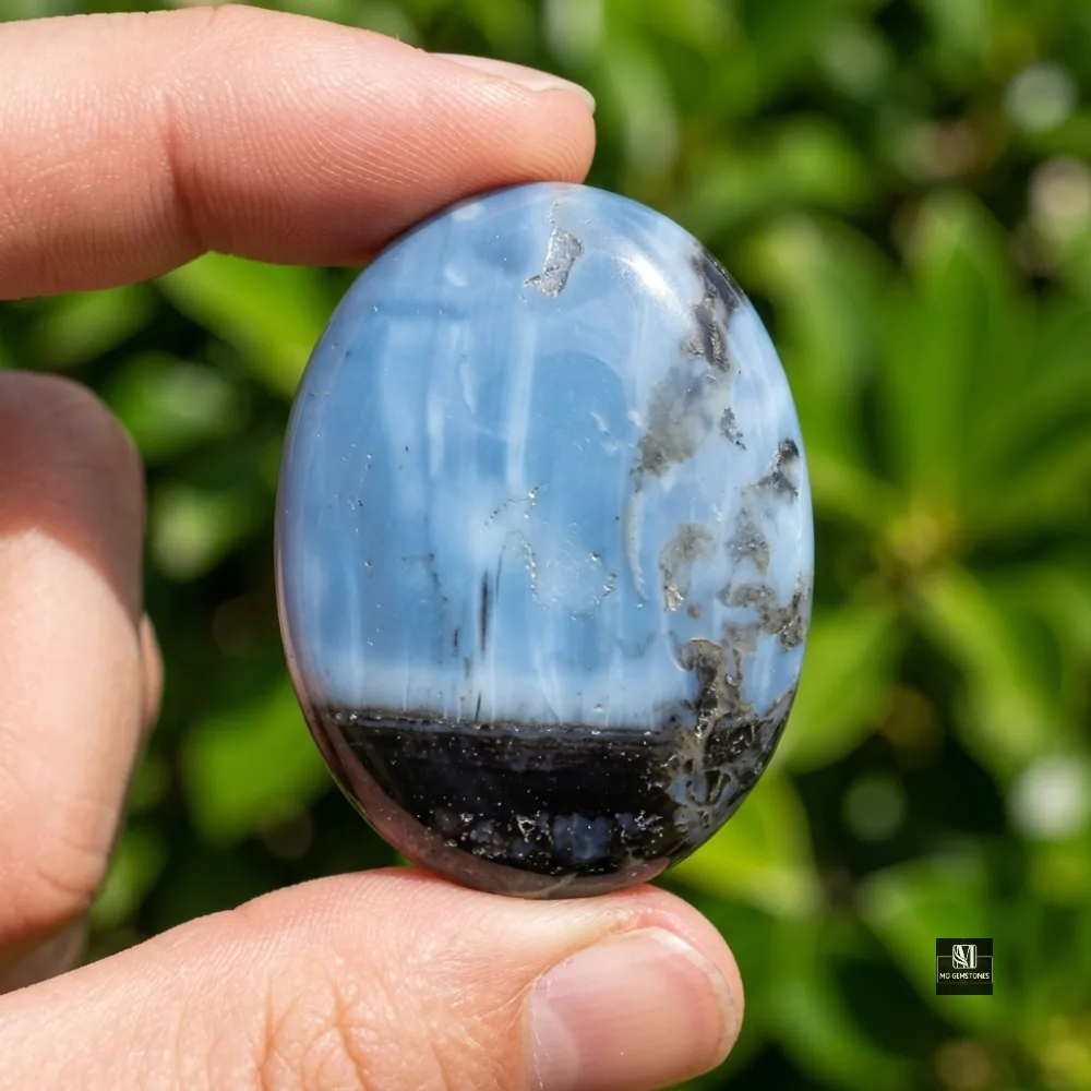 High Quality Natural Owyhee Blue Opal Palm Stones Wholesale Bulk Lot