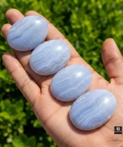 Blue Lace Agate Palm Stones