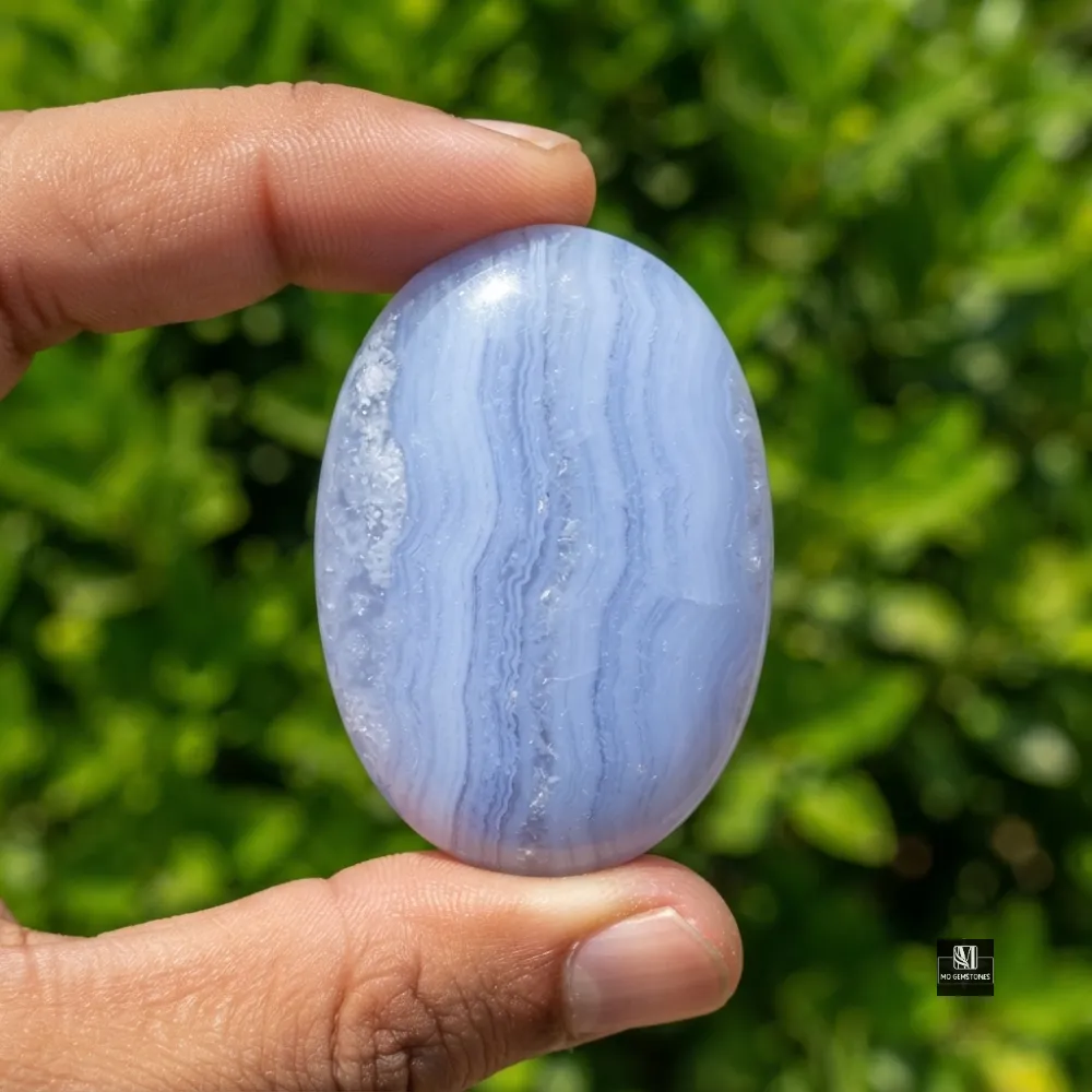 High Grade Blue Lace Agate Palm Stones | Wholesale Only - Image 5