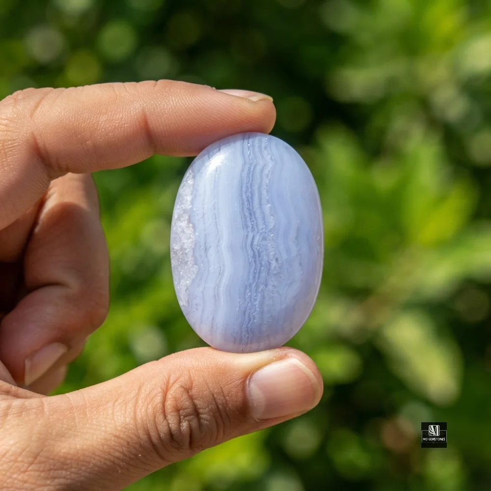 High Grade Blue Lace Agate Palm Stones | Wholesale Only - Image 4