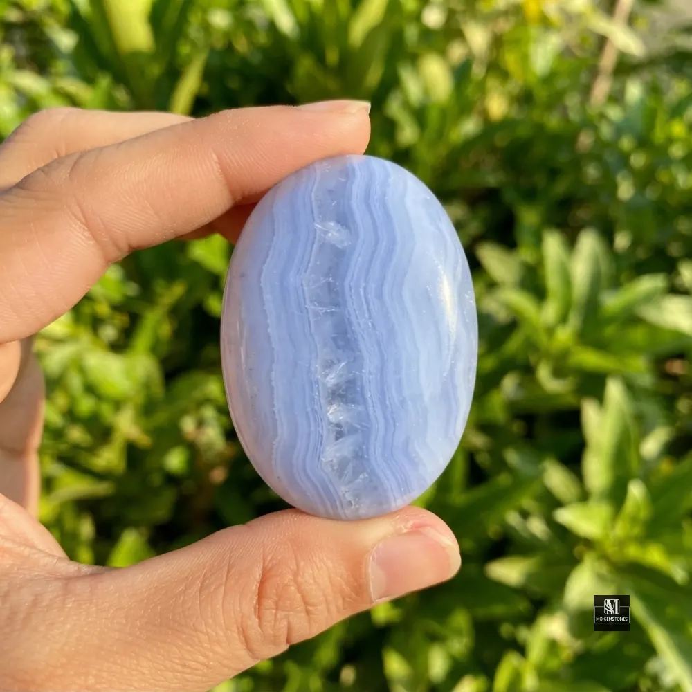 High Grade Blue Lace Agate Palm Stones | Wholesale Only - Image 2