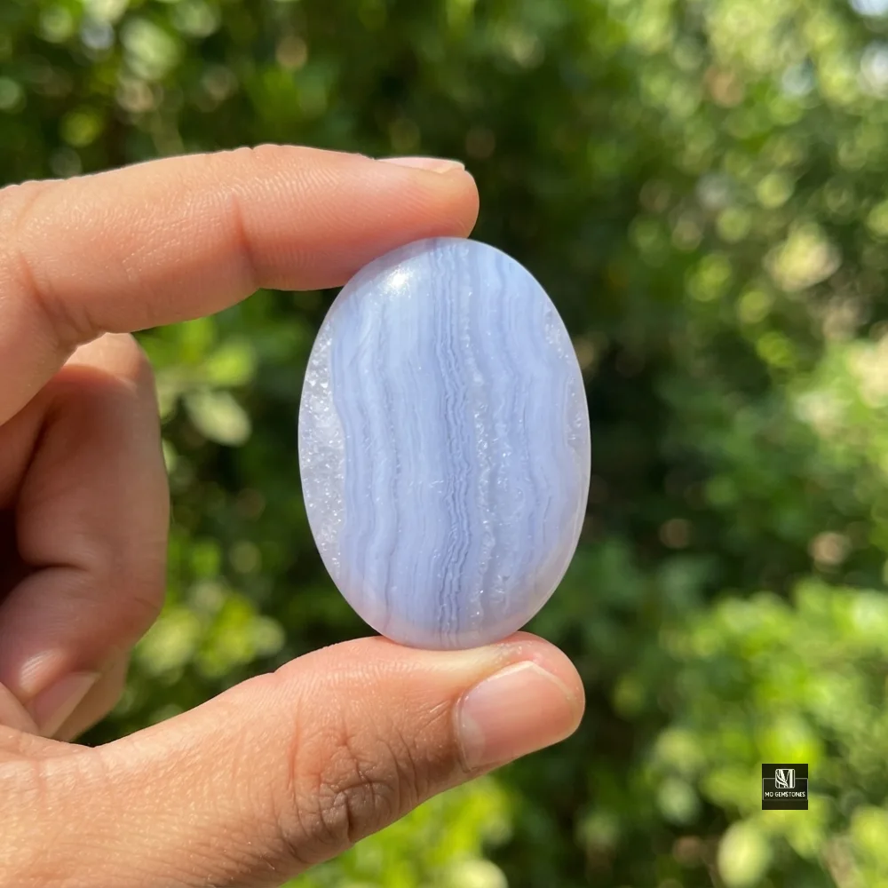 High Grade Blue Lace Agate Palm Stones | Wholesale Only - Image 3