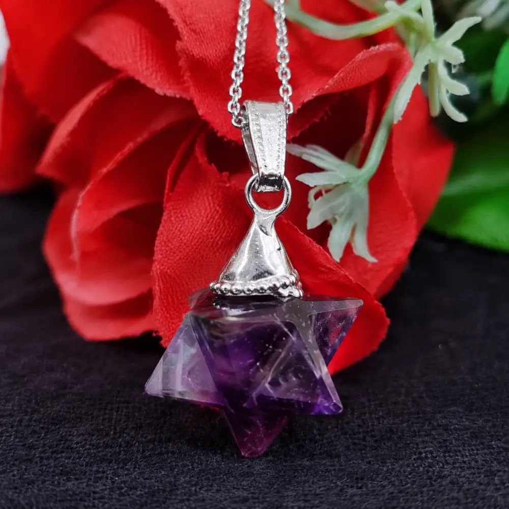 Amethyst Merkaba Star Pendant Necklace