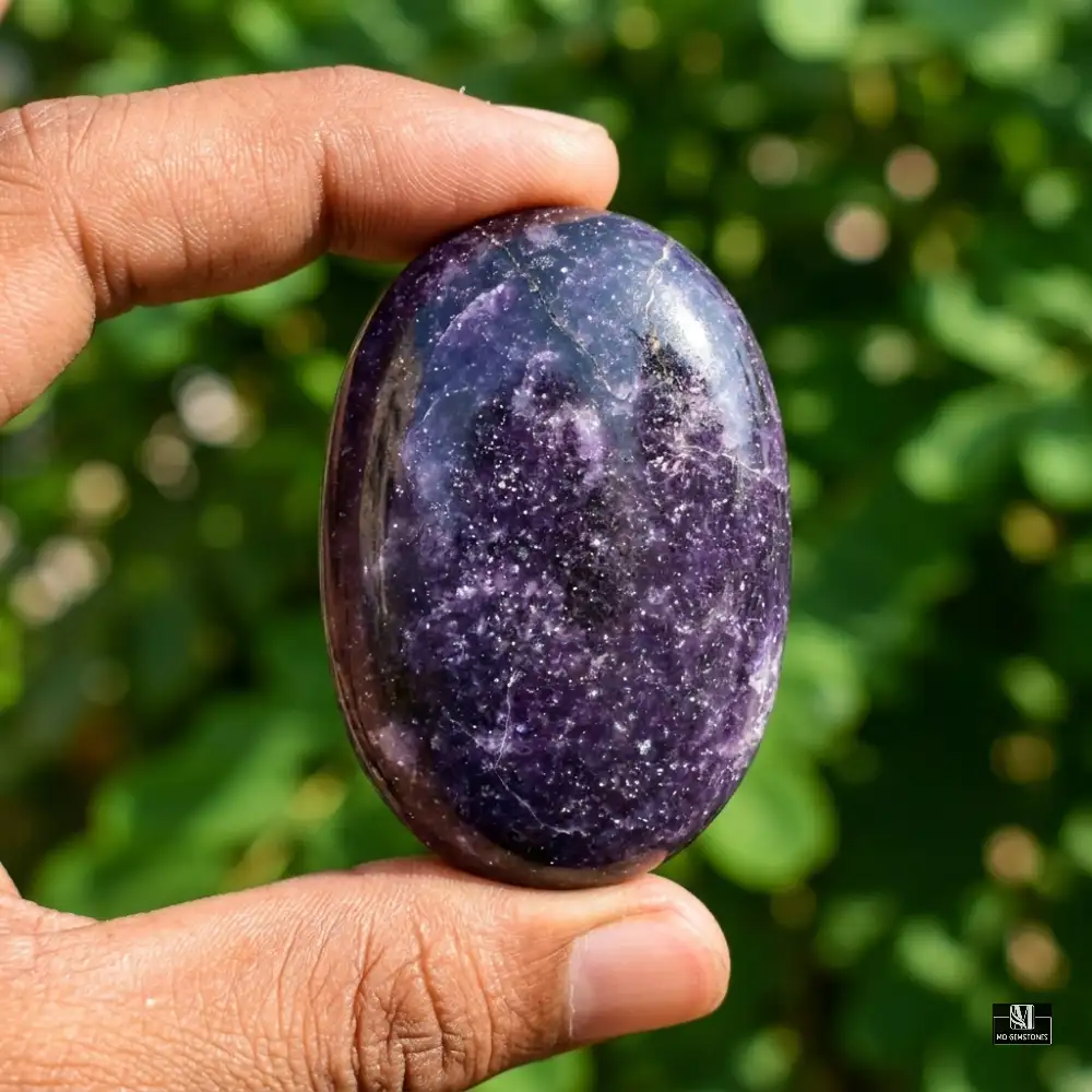 Lepidolite Palm Stone | Natural Gemstone - Image 2