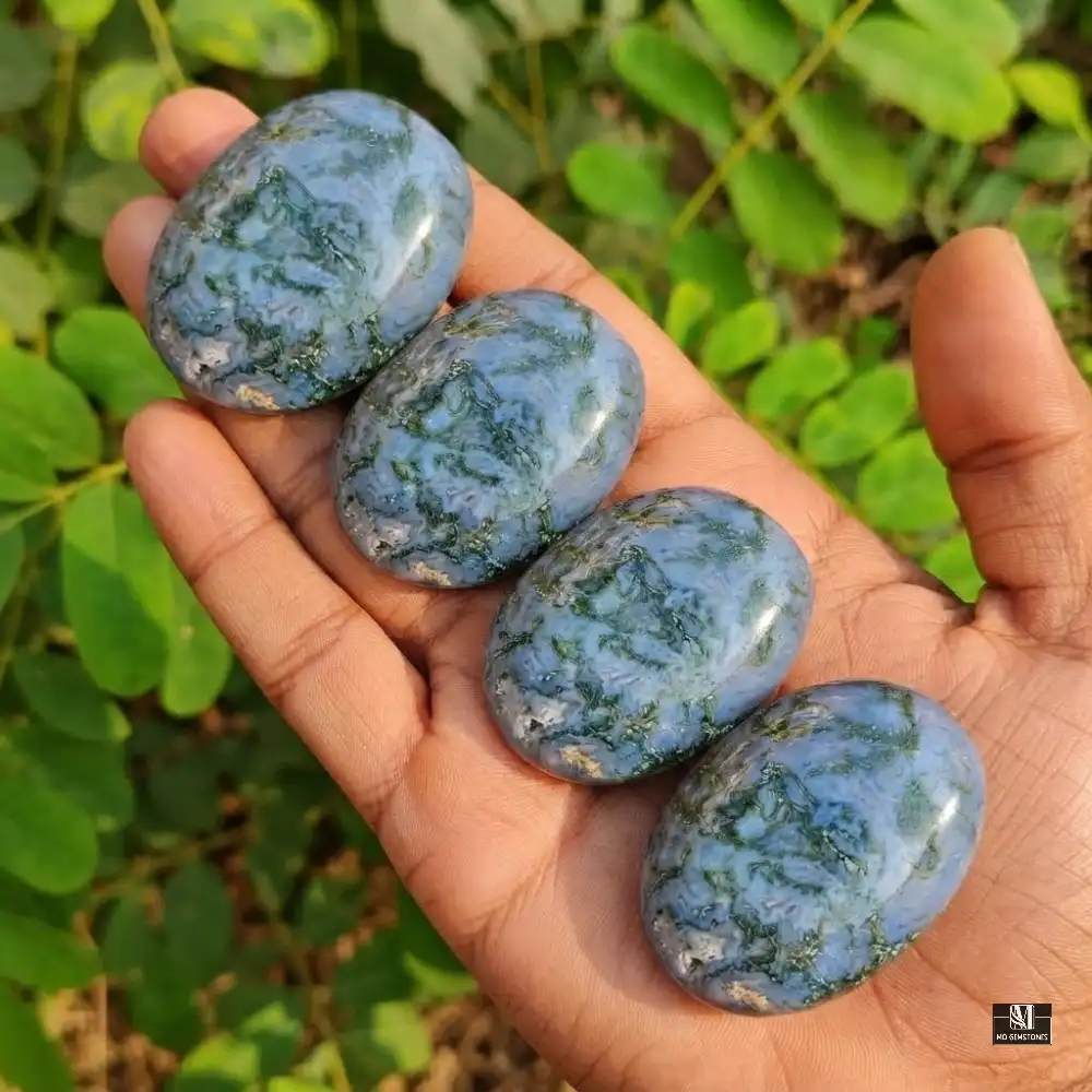 Moss Agate Palm Stone