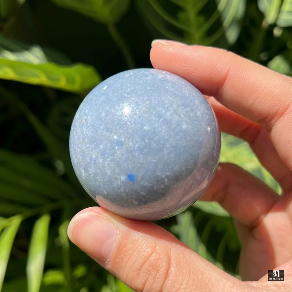 High Quality Angelite Sphere | Natural Crystal Sphere - Image 4