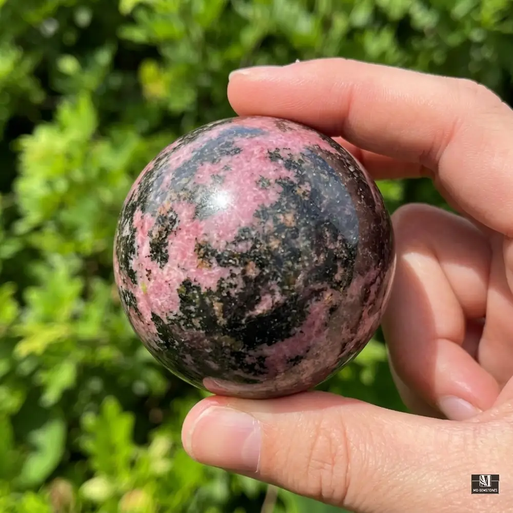 High Quality Rhodonite Sphere | Natural Crystal Sphere - Image 5