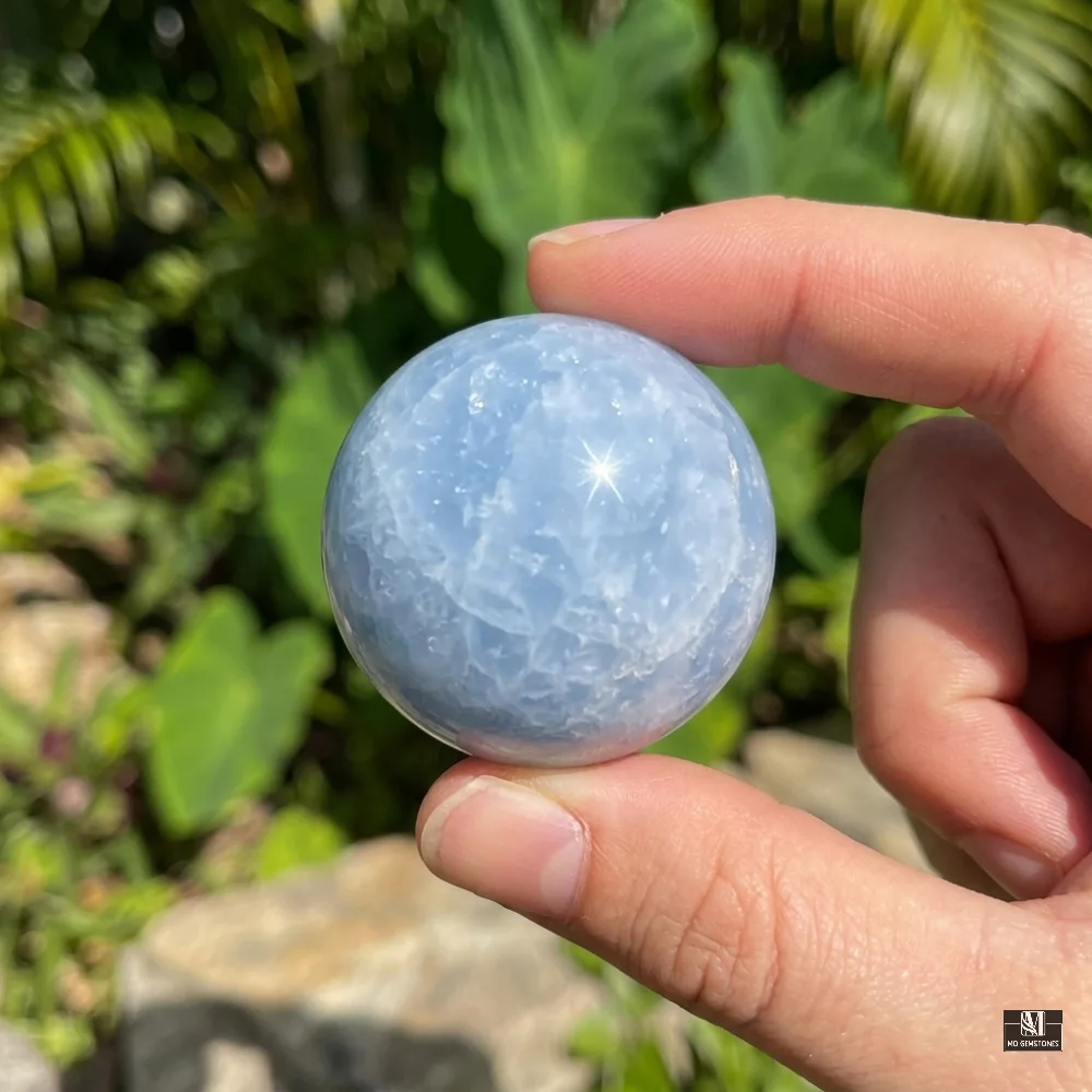 High Quality Blue Calcite Sphere | Natural Crystal Sphere - Image 6