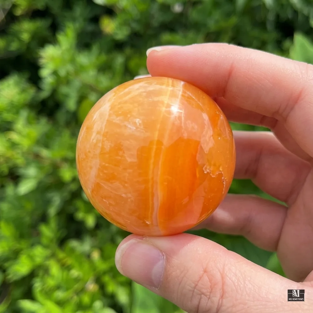 Orange Calcite Sphere | Natural Crystal Sphere - Image 5