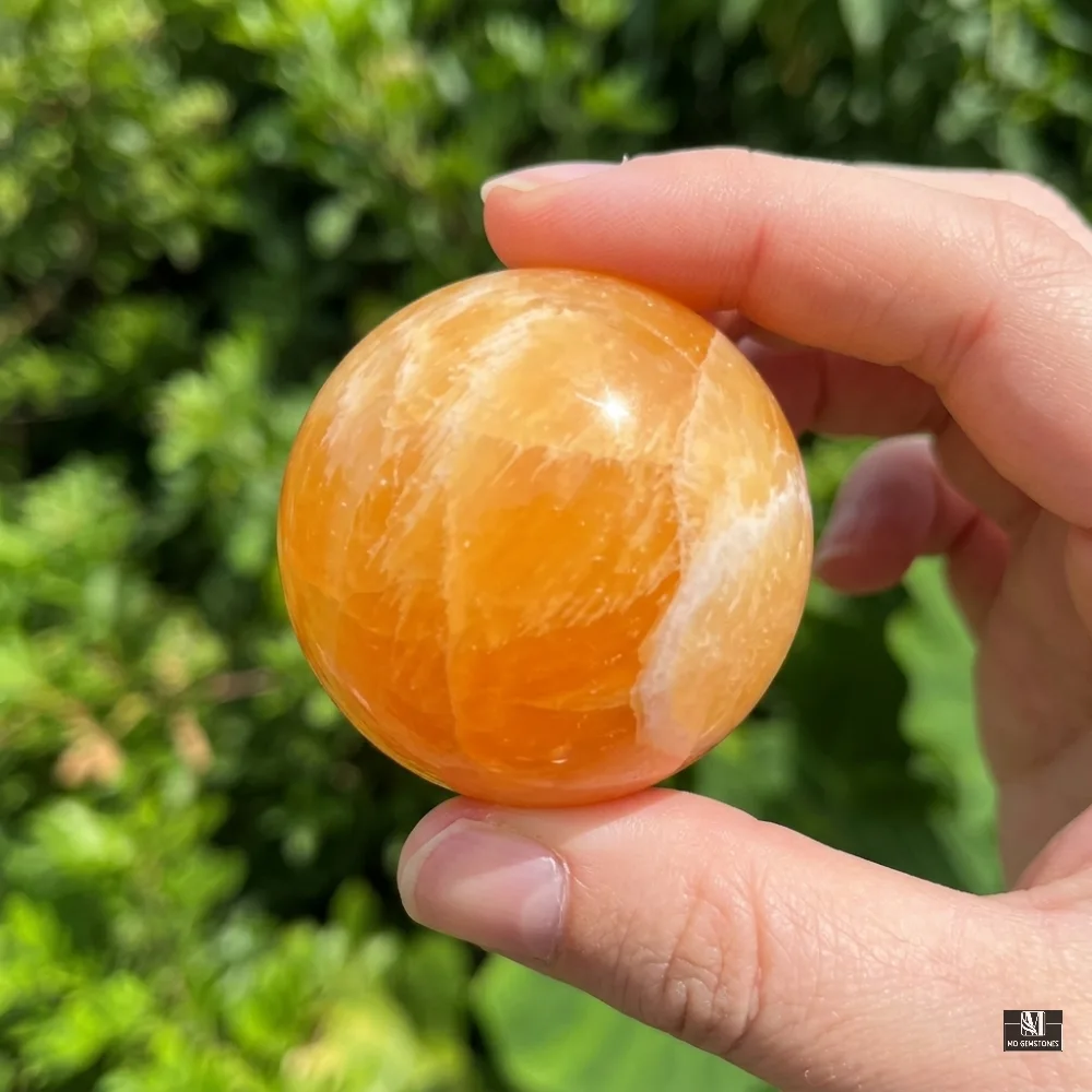 Orange Calcite Sphere | Natural Crystal Sphere - Image 4