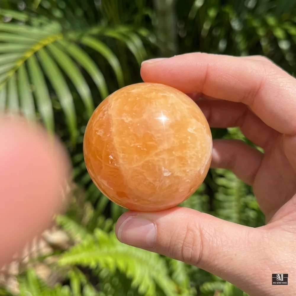 Orange Calcite Sphere | Natural Crystal Sphere - Image 3