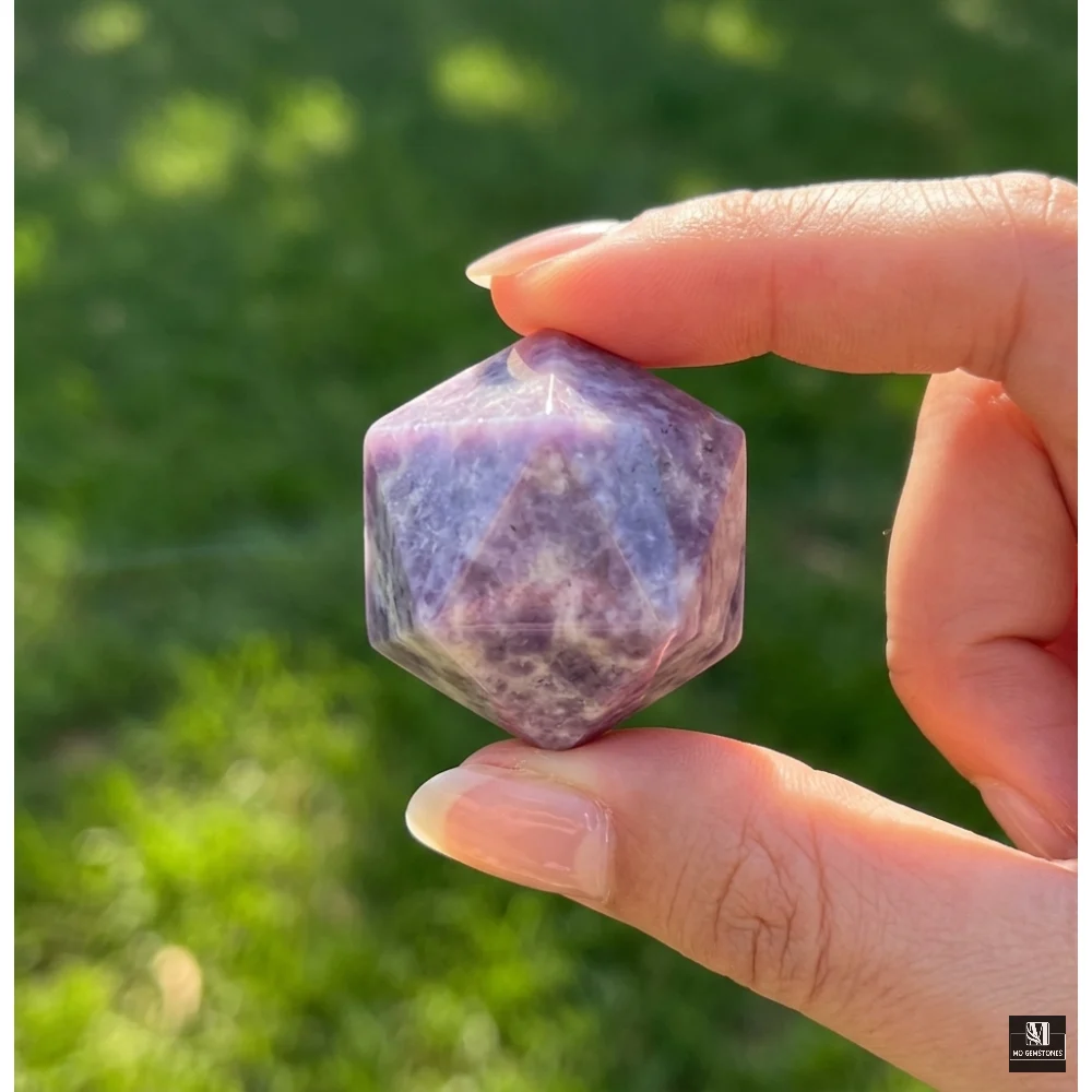 Purple Jade Icosahedrons | 20-Sided Geometric Crystal Piece - Image 2