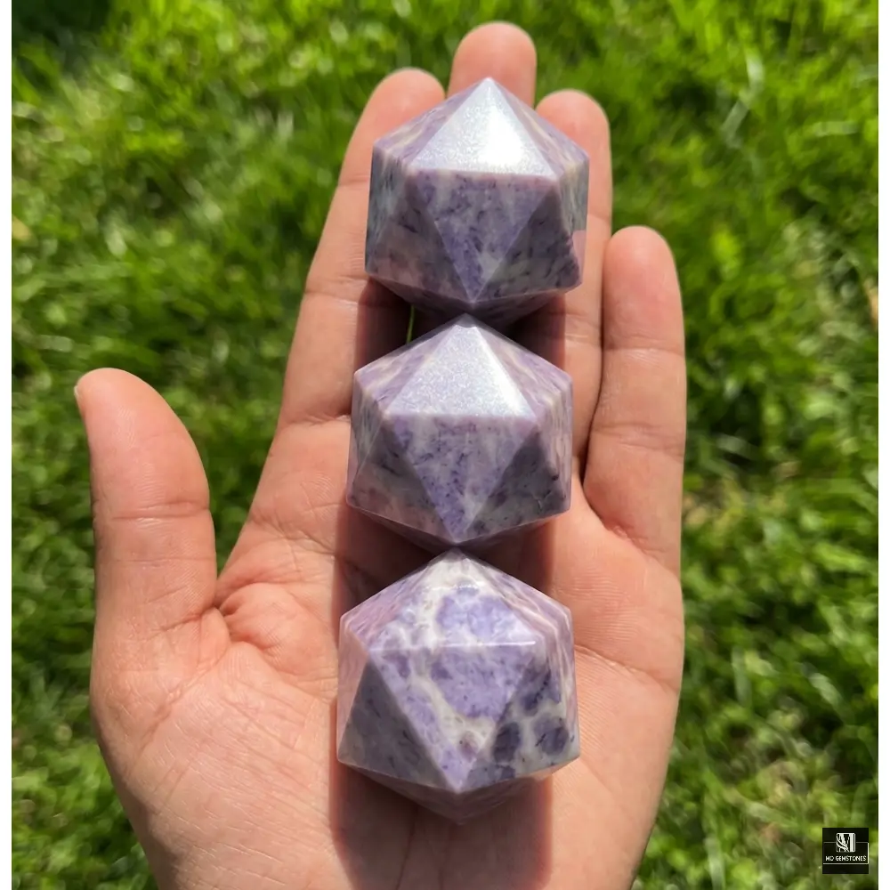 Purple Jade Icosahedrons | 20-Sided Geometric Crystal Piece - Image 4
