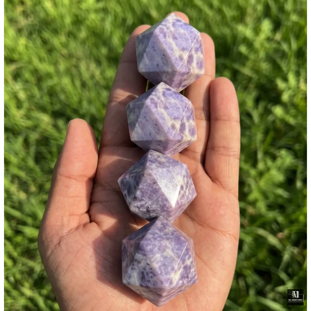 Purple Jade Icosahedrons | 20-Sided Geometric Crystal Piece - Image 5