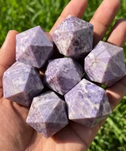 Purple Jade Icosahedrons | 20-Sided Geometric Crystal Piece
