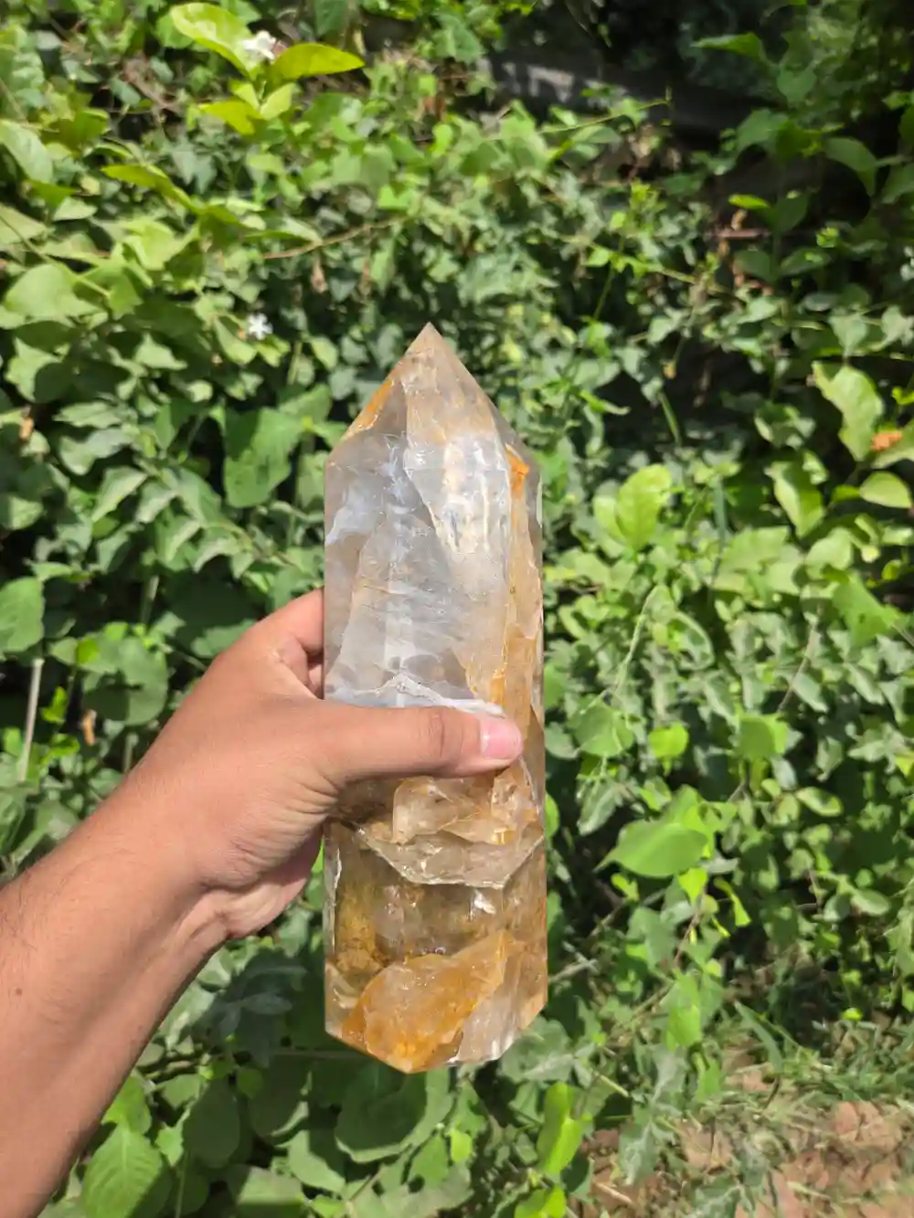 10.5 " Huge Golden Quartz Tower – 3.115 kg Natural Crystal - Image 5