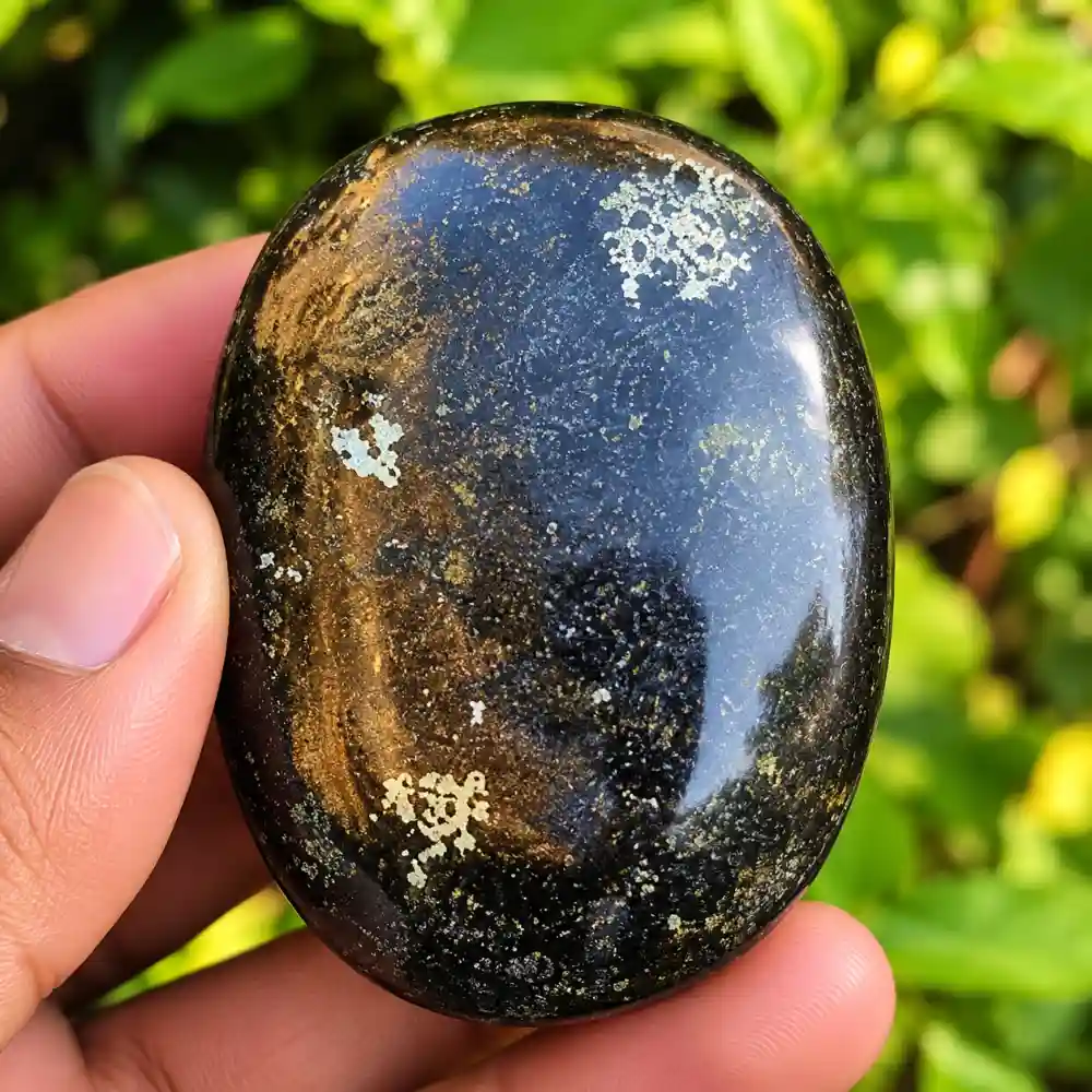 Nummite Palm Stone | Polished Natural Nummite Gemstone - Image 3