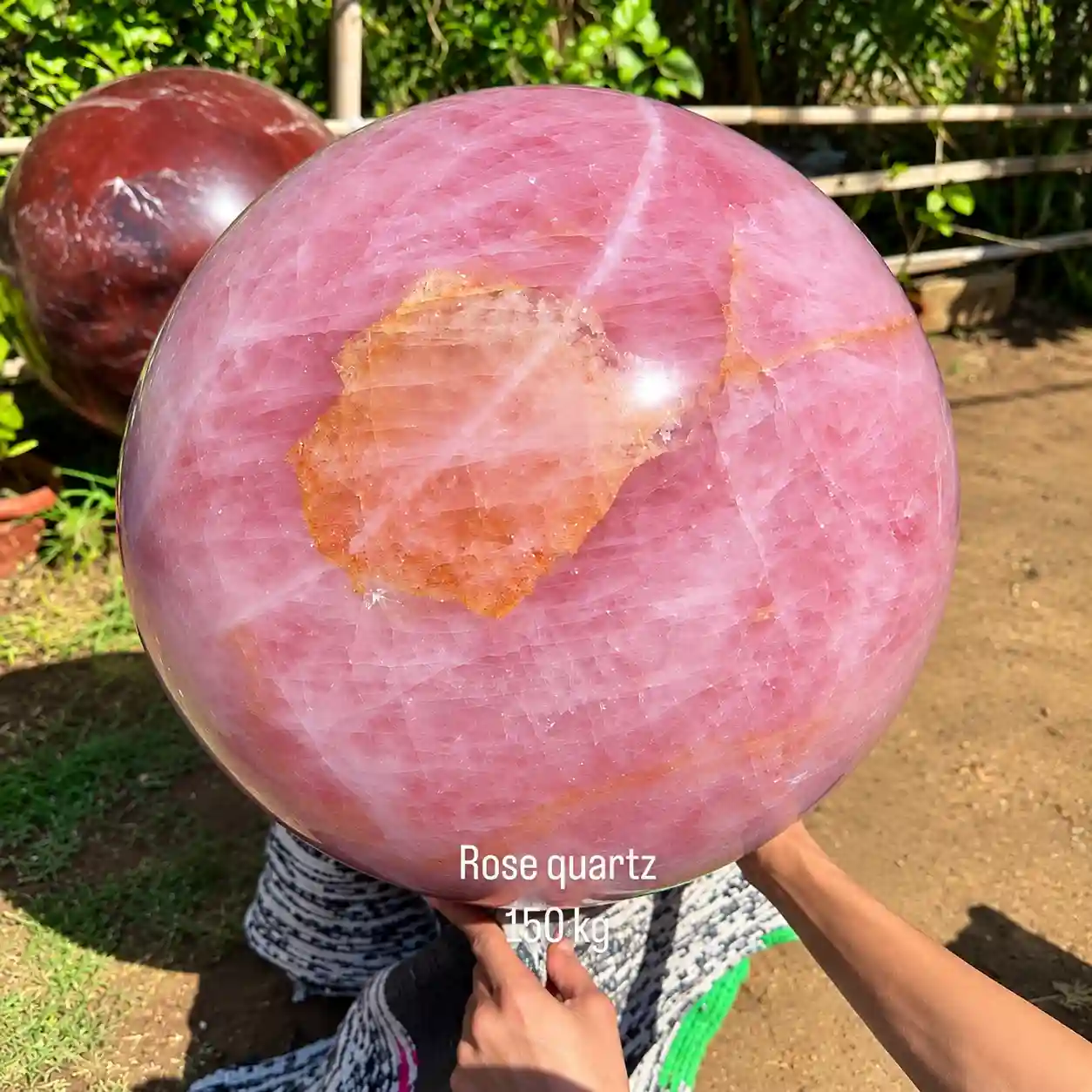 Large Rose Quartz Sphere 150 Kg - Image 2