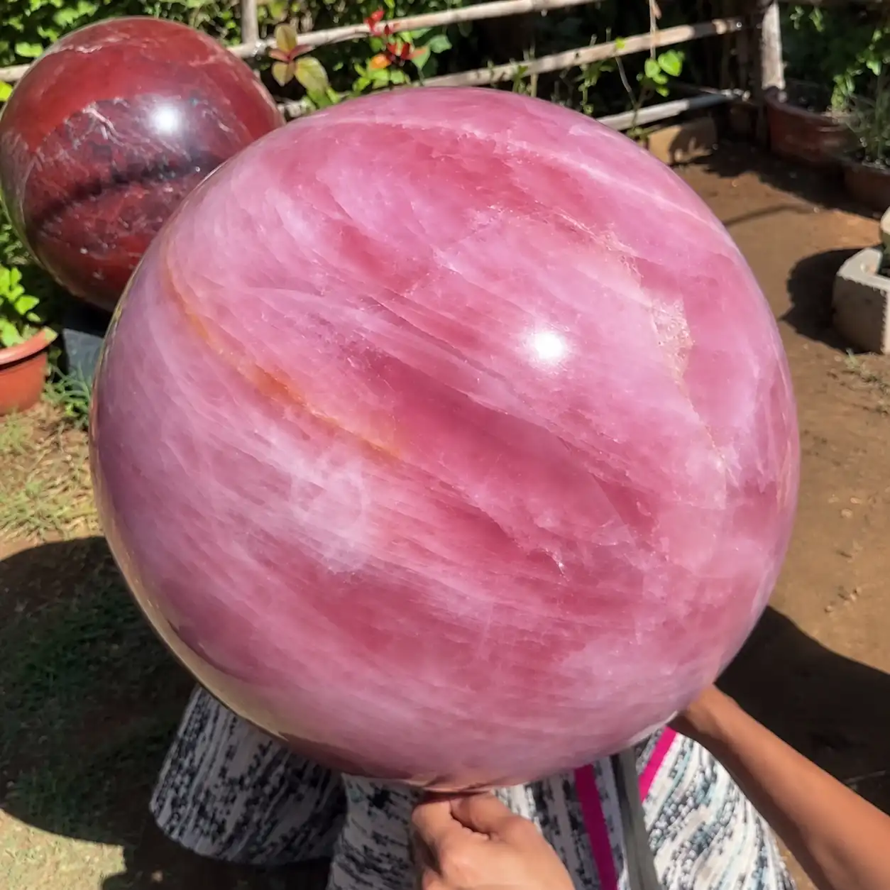 Large Rose Quartz Sphere 150 Kg - Image 3
